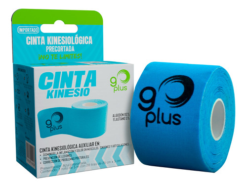 Cinta Kinesiológica Azul Go Plus 5m Pre-cortada