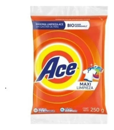 Detergente Polvo Ace Limpieza Completa 250 Gr 