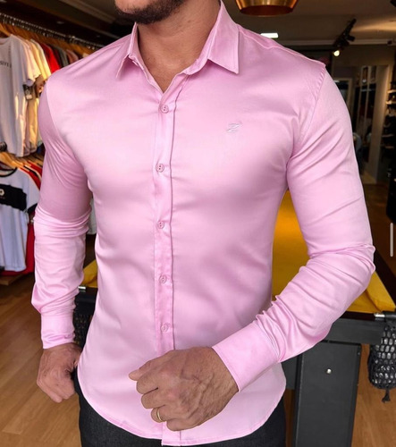 Camisa Social Masculina Acetinada Nobre Frete Grátis