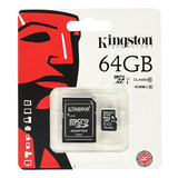 Tarjeta De Memoria Kingston 64 Gb Microsd Clase 10 Uhs-1