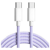 Cable De Datos Macaron Para iPhone 15, Trenza De Carga Rápid