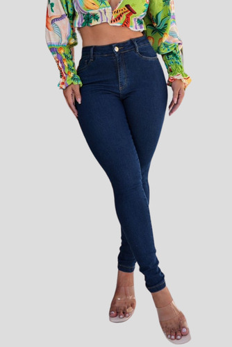 Calça Jeans Feminina Skinny Cintura Alta Empina Bumbum