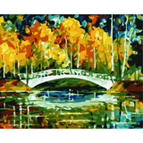 Kit Pintura Por Número Cuadro Con Bastidor Lago Espejo 50x40