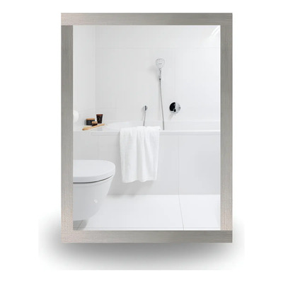 Espejo 40 X 50cm Elegante Premium Baño Sala Marco Gris Oxford | Envío gratis