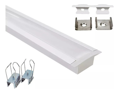 Perfil De Led Slim Largo 30.2mm 3metros Embutir Gesso/marc