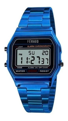 Reloj Vintage Unisex Feraud Azul Alarma Luz Crono F5541az