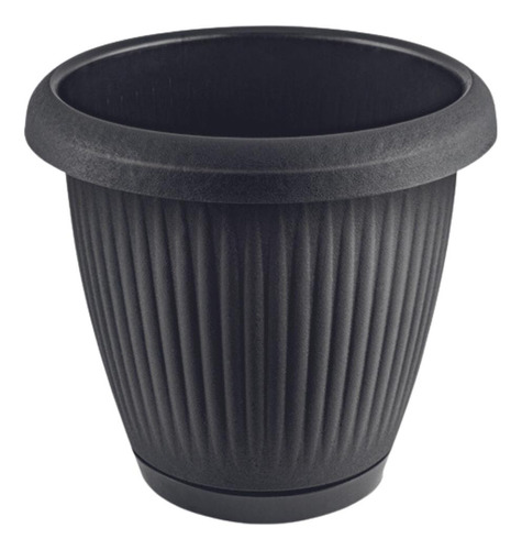 Vaso De Flor Plástico Grande C/prato 8 L Moderno Decorativo