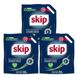 Pack X3 Skip Jabón Líquido Para Ropa Bioenzimas Doypack 3l