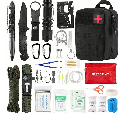 Kit De Supervivencia Emergencia De Cámping Con Bolsa 139pcs