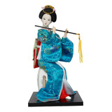 Geisha Japonesa De 12 Pulgadas, Muñeca Geisha Azul