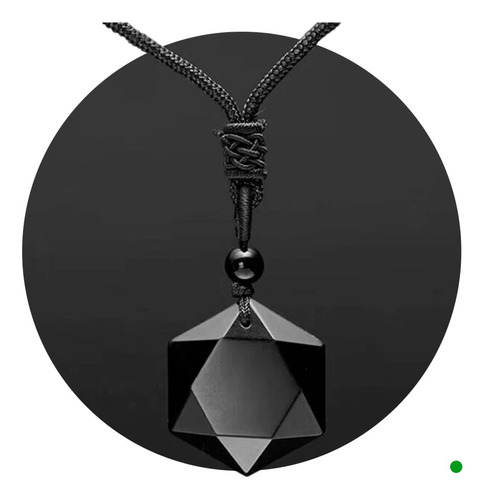 Collar Colgante De Obsidiana Negra Cristal Del Amor Zf4h