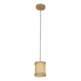 Lustre Pendente Straw Mini Palha Natural Muller Cor Marrom 110v/220v