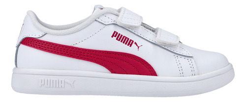 Tenis Puma Casual Smash 3.0 Leather V Niña Blanco