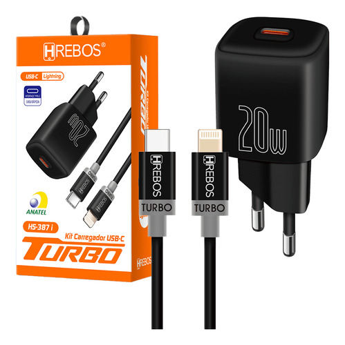 Carregador Turbo 20w Para iPhone 11 12 13 14 X + Cabo 1m