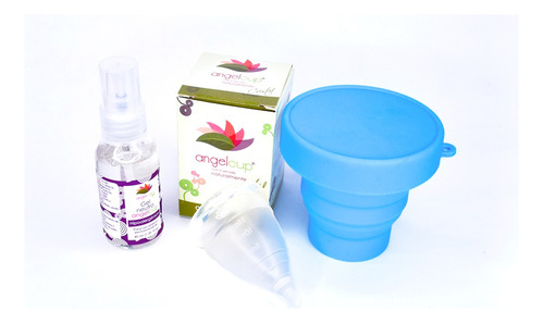 Copa Menstrual Angel Cup (ch/gde) + Vaso + Gel Neutro 40ml