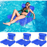 3 Pack Cama Flotante Inflable De Agua Azul Piscina Silla Flo