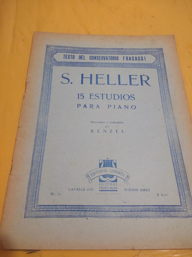 S. Heller 15 Estudios Para Piano ( Digitación Total)