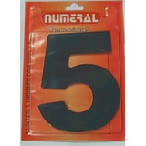 Numeral Residencial Nº 5 Preto 125mm Autocolante