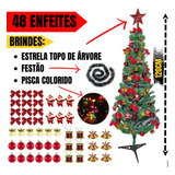 Arvore Natal Grande Decorada Completa 120cm Com Pisca Luxo