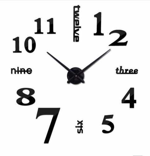 Reloj Adhesivo 3d Grande + Frase En Vinilo