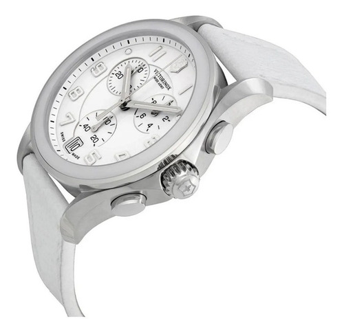 Reloj Victorinox Swiss Army White Chronograph Cuero Premium!