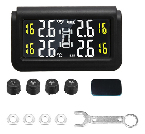 Sensor Presión Llanta Monitor Lcd Solar Para Auto Rv Suv