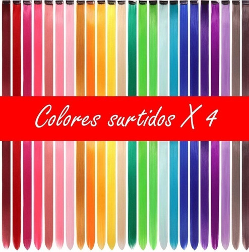 Extension De Cabello En Mechas Colores Surtidos, Clip X4 U