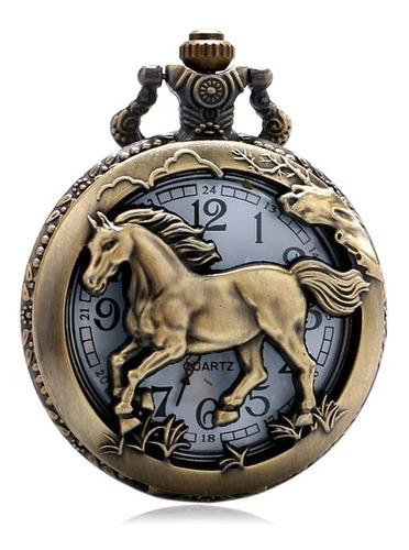 Reloj De Bolsillo Crazy Horse Con Cadena Quartz Ak55