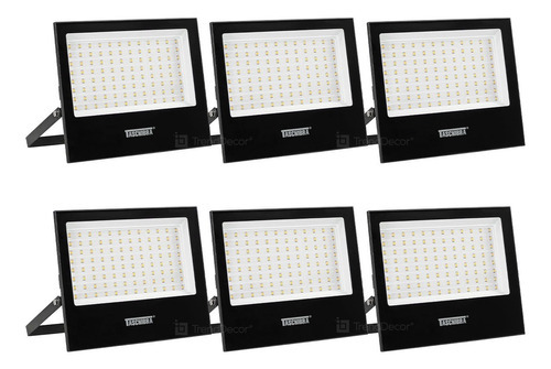 6x Refletores Holofote Externo Led Taschibra Tr 100w 6500k Cor Da Carcaça Preto Cor Da Luz Luz Fria 6500k 110v/220v