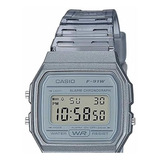 Relógio De Pulso Casio Collection F-91 Com Corpo Cinza,  Digital, Para Masculino, Fundo  Cinza, Com Correia De Resina Cor Transparente E Cinza, Subdials De Cor Preto, Ponteiro De Minutos/segundos Pret