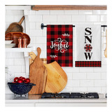 Artoid Mode Buffalo Plaid Home Snow Toallas De Cocina Y Paño