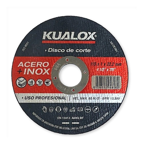 Disco De Corte 115 X 1 Mm X 50 Unid. Amoladora Metal E Inox