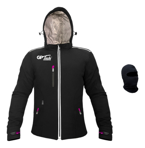 Jaqueta Gp Tech Soft Casual Feminina Corta Vento Capuz Moto