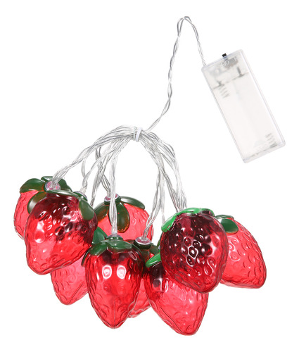 Guirnalda Decorativa De 10 Luces Led De Frutillas De 6.5 Ft