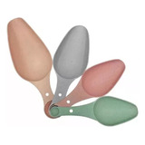 Cucharas Medidoras Dosificadoras Set X 4 Plastico Carol Color Multicolor Mate