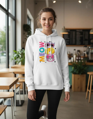 Sudadera Meow Gatitos Cool Colores  | Envío gratis