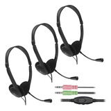 Kit 3 Fone De Ouvido Microfone Headset Telemarketing Office