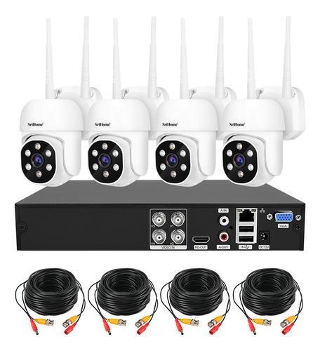 Amyzavls Kit De Cámara De Vigilancia Exterior Disk 500gb Dvr 4 Cámara