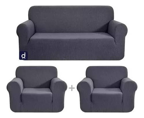 Funda Sillón Adaptable 3+1+1 Cubre Sofá Elástico Cuadrille