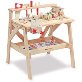 Melissa & Doug Niños Madera Mesa Trabajo Bloques Construir