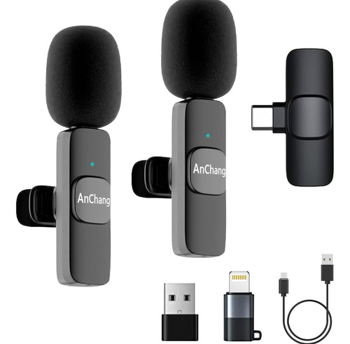 Micrófono Lavalier Inalámbrico Para Mini Usb C Mic Plug And 