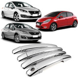 Kit 4 Cubre Manijas Cromadas Peugeot 208 308 408