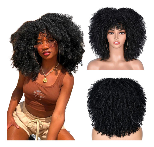 Peruca Organica Premium Cacheada Wig Aspecto De Natural Afro