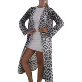 Kimono De Gasa Animal Print Largo