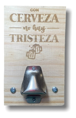 Destapador De Pared Personalizado Madera Regalo Botella