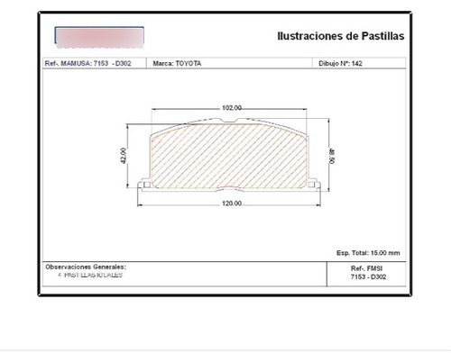 Pastllas De Frenos 7153 Camry/celica/corola/starlet/tercel Foto 2