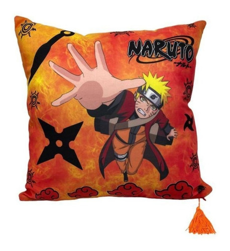 Capa De Almofada Naruto Laranja 40x40 Cm Decoração