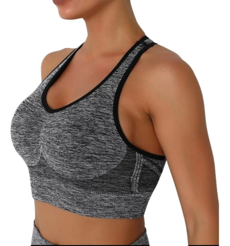 Crop Top Deportivo Transpirable - Gris Oscuro Ref. 2010