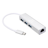 Hub Usb C Usb 3.0 + Red Gigabit Aluminio Macbook Pc Lan Rj45