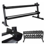 Set 14 Pares Mancuernas Rubber Hex + Rack Pro Total 905 Lb